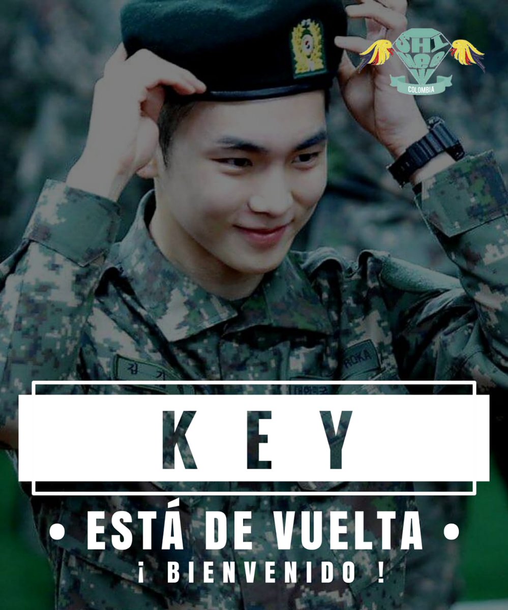 SHINee_Colombia's tweet photo. [201006] #KEY  #Bienvenido 
Nuestra llave 🔑 ya está de vuelta... está con nosotros esperamos verlo pronto en acción.
¡Bienvenido Key!

#SHINee #Key #키 
#기범이즈백_대장돌아오다 #WelcomeBackKey #CaptainFreakIsBack #Myfreak_Key_is_back  #SHINeeWorld #Shawol #SHINeeFive @shinee https://t.co/nqF2IpAuKZ