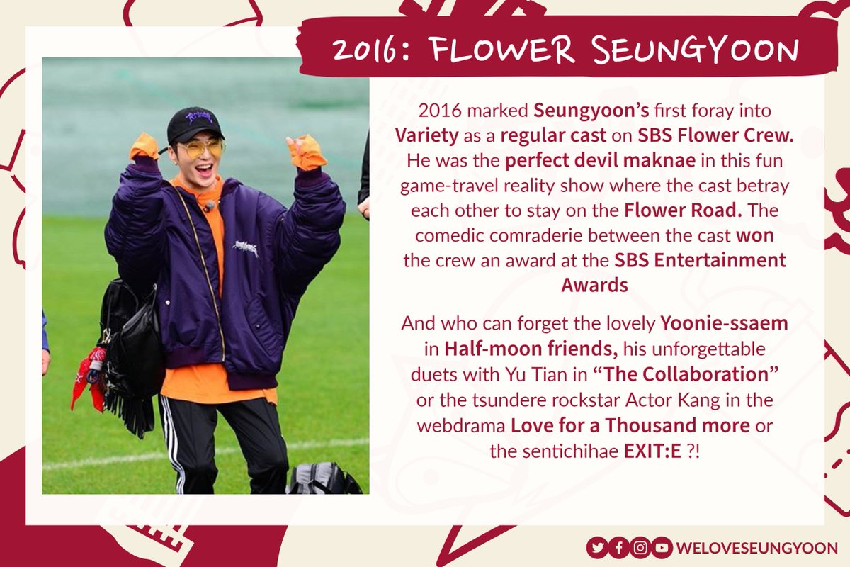 weloveseungyoon's tweet photo. Highlights of KANG #SEUNGYOON 's 10 years of Awesomeness!
2016: Devil Maknae Flower Seungyoon + Yoonie ssaem + YuTian + Tsundere Rocker !! ❤️
#ADecadeWithKingSeungyoon
#본능적으로택했던강승윤10주년
#YOON #강승윤 #위너 #YoonOclock @official_yoon_ https://t.co/9DXuof8EwX