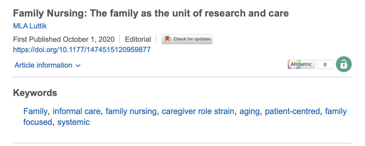 Dr. Janice M. Bell (@janicembell) on Twitter photo Congratulations to <a href="/LuttikMarie/">Marie Louise Luttik</a> on her new Editorial where she makes a strong case for the value of #familynursing citing the foundational work of <a href="/drlorwright/">Dr Lorraine M Wright</a> and Maureen Leahey: Family Nursing: The family as the unit of research and care: journals.sagepub.com/doi/full/10.11… #familyhealth Congratulations to <a href="/LuttikMarie/">Marie Louise Luttik</a> on her new Editorial where she makes a strong case for the value of #familynursing citing the foundational work of <a href="/drlorwright/">Dr Lorraine M Wright</a> and Maureen Leahey: Family Nursing: The family as the unit of research and care: journals.sagepub.com/doi/full/10.11… #familyhealth