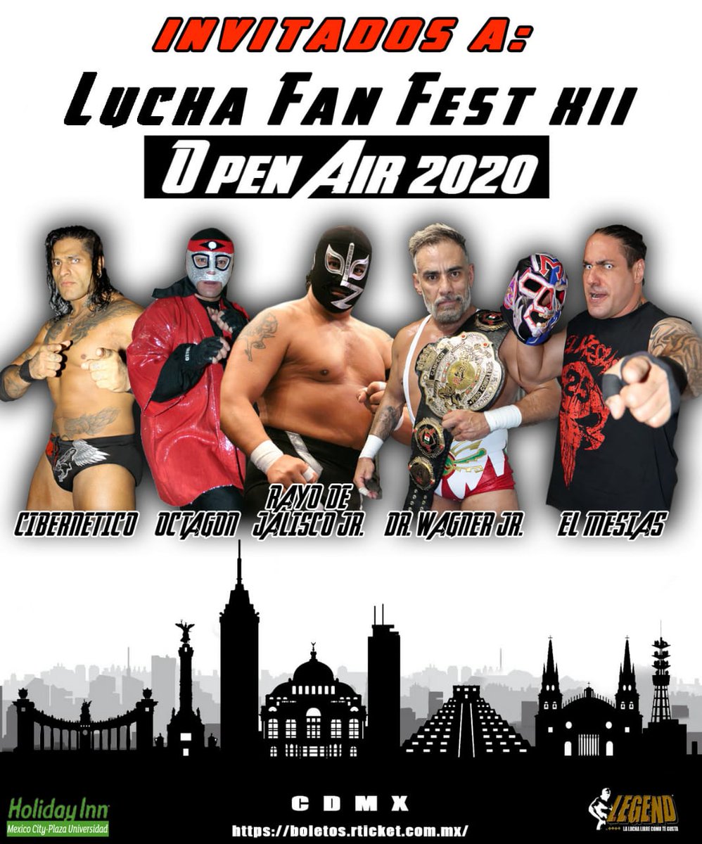 LEGENDLUCHA's tweet photo. ¡Confirmados!

Leyendas, idolos y villanos presentes en el #LuchaFanFestXII  #Cibernetico, @Octagon_real #RayoDeJaliscoJr., @WagnerJrOficial y @Mesiasaaa en el Holiday Inn Mexico City-Plaza Universidad.

Boletos a la venta aqui 👇👇👇
https://t.co/Fi7t5KiYGz https://t.co/Bu1Vh5Jk68