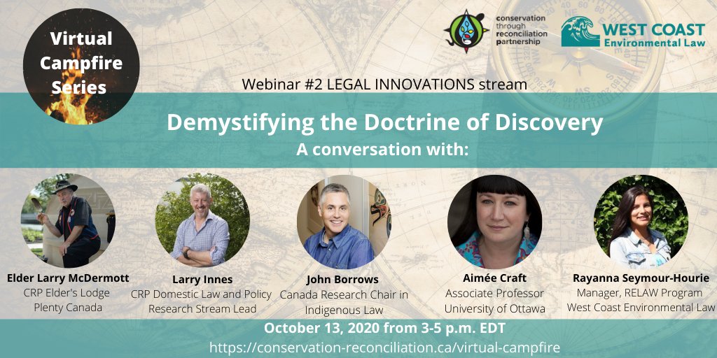 Join our panel of #Indigenous thought-leaders, including Dr. John Borrows and Dr. Aimée Craft, as we demystify the #legal foundations of Canada, examine how colonial laws have impacted relationships to the #land, and explore pathways forward. REGISTER: bit.ly/2Gb36QM