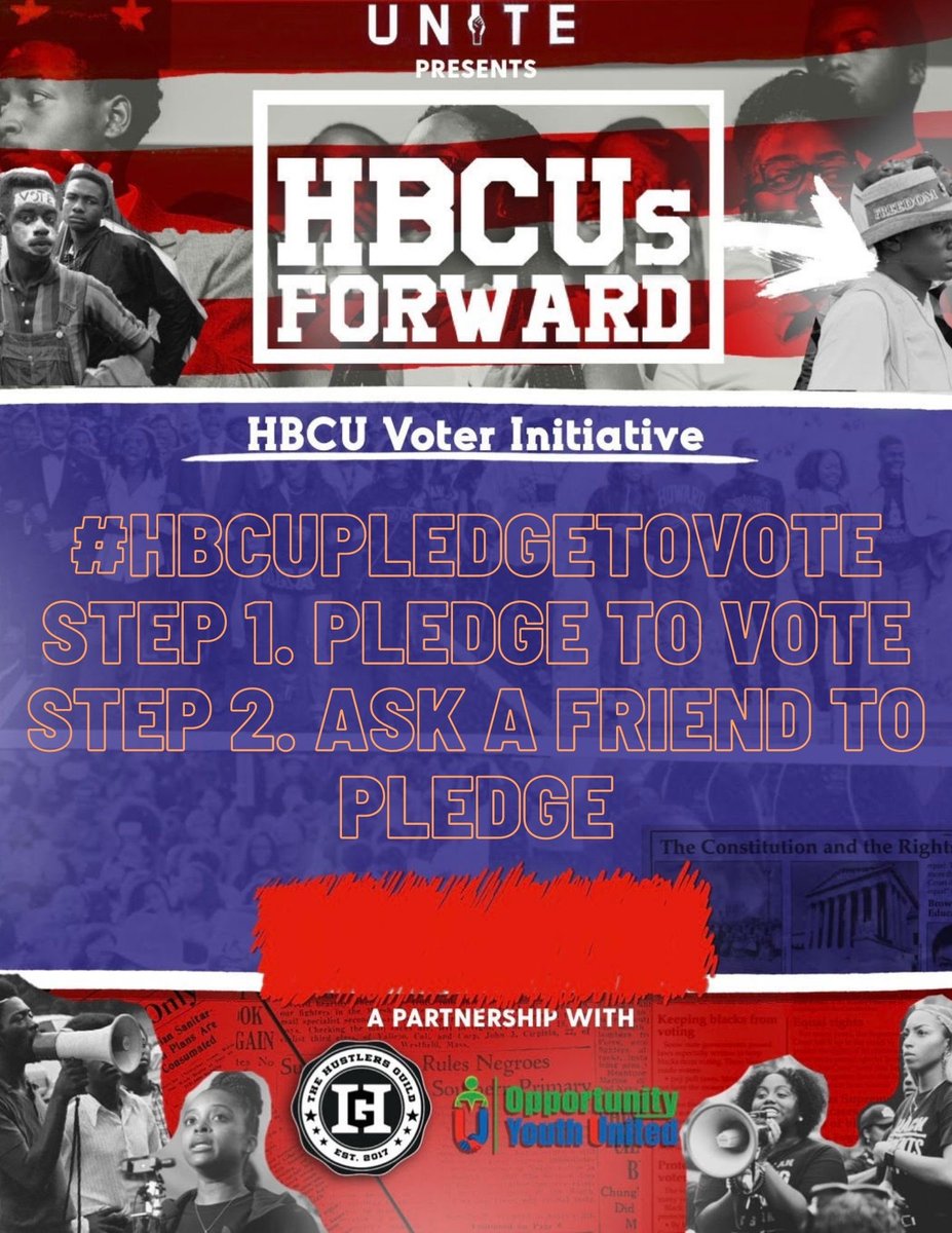 DreaMcIntosh's tweet photo. As an HBCU student, we understand how important history is. This election, I pledge to vote. Do you ? 🗳 Use this link, pledge to vote this 2020 election and let’s make history: https://t.co/7TH2BS3b74

#imthevote #whenweallvote #HBCUswontbackdown #HBCUvotes @Unite_Inc https://t.co/xQ4bF6Zk6O
