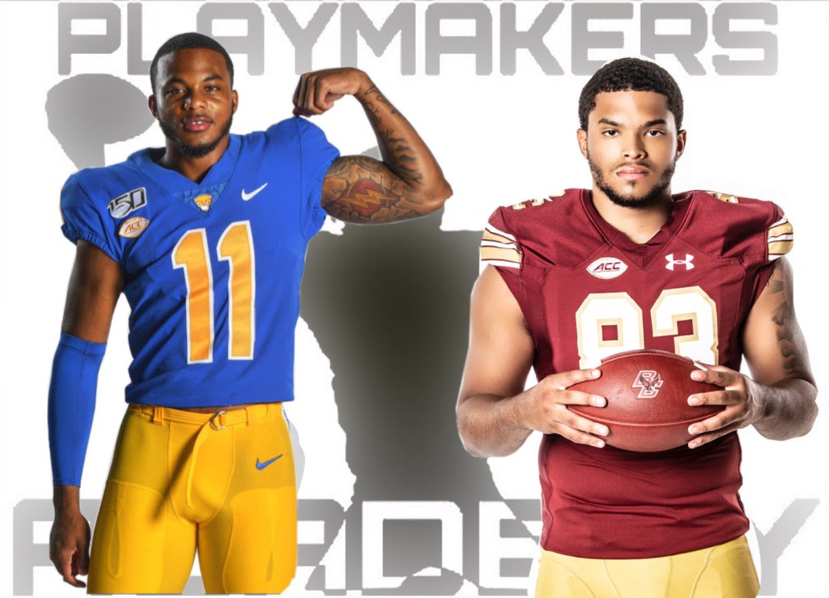 1PlaymakersAcdy's tweet photo. This Saturday at 4pm. Two of our guys will be going head to head. Taysir Mack WR for the Pittsburgh Panthers and Justin Bellido WR for Boston College Eagles.
#BeAPlaymaker #MyGuys #PlaymakersAcademy #ChicksDigGuysWhoScoreTouchdowns #H2P #Mack11 #JB #ACCFootball https://t.co/wfxN53dIgm