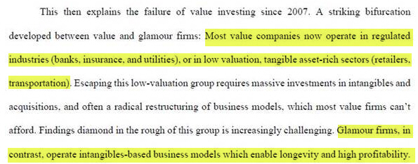 7/ Most investors think about the difference between Value and Growth stocks as being just about valuation. But during the last 10-15 years, Value/Growth has meant very different types of businesses too. From Explaining the Recent Failure of Value Investing: