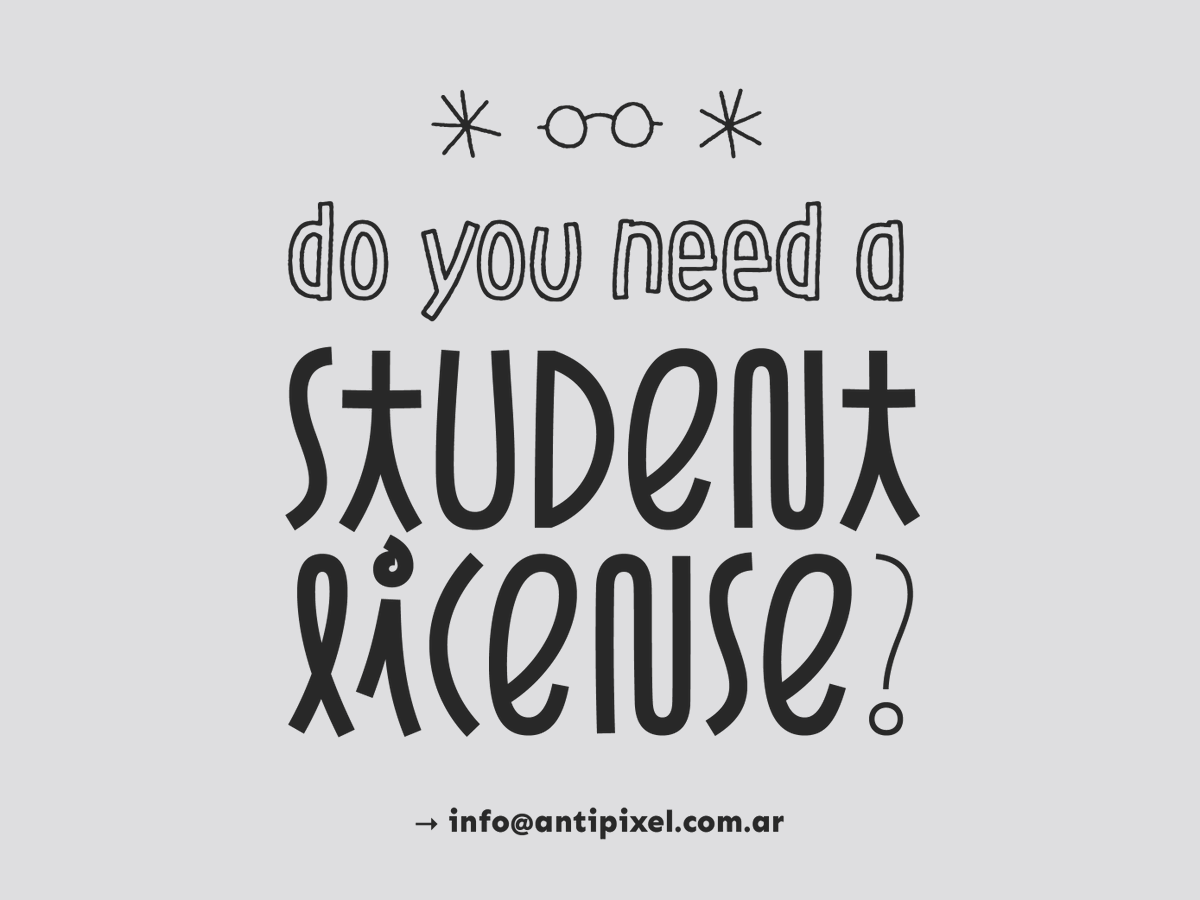 antipixel's tweet photo. π do you need a student license? β please write to me at info@antipixel.com.ar to get your license for free π
π¦ β in case of non-profit use, also write me to the email above to get more details about what this license permits
#studentlicense #nonprofitlicense #typedesign https://t.co/TGCB4H48Ym