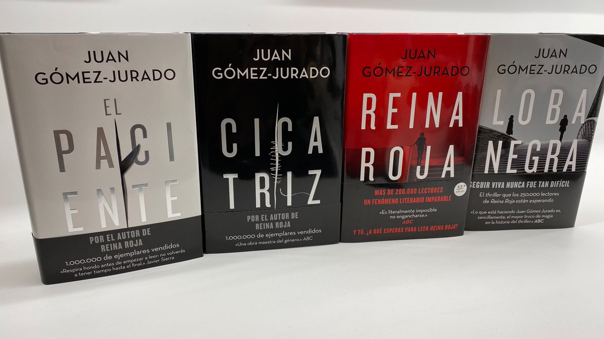 Con Reina Roja a punto de su 50ª edición, Loba Negra en la 17ª, llegan por fin las reediciones en tapa dura de El Paciente y Cicatriz. ¿Te falta por leer 📖 alguno antes de #ReyBlanco? ¡Pues haz RT y participa en el sorteo de estos CUATRO ejemplares dedicados!
