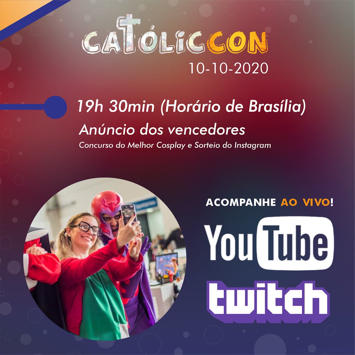 catoliccon's tweet photo. Enfim, meus caros kage bunshin de Carlo Acutis, qual seria a melhor forma de terminar esse evento??? 🤩

Com prêmios, é claro! ♥️
Melhor Cosplay e Sorteio da biografia de Carlo Acutis! 

Participe de ambos agora no IG @catoliccon e no site: https://t.co/y1HHR2GkTg

#cosplay https://t.co/cvmv1NkWGv