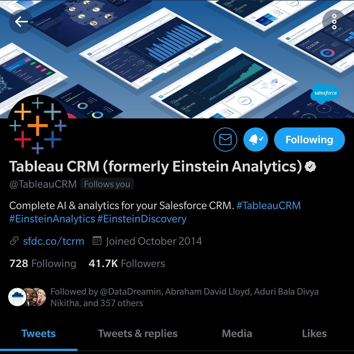 ASMGKR's tweet image. Salesforce #EinsteinAnalytics will be known as @TableauCRM from now on. 📊💯
#DataTribe + #DataFam = 🔥🔥🔥
#Data20
