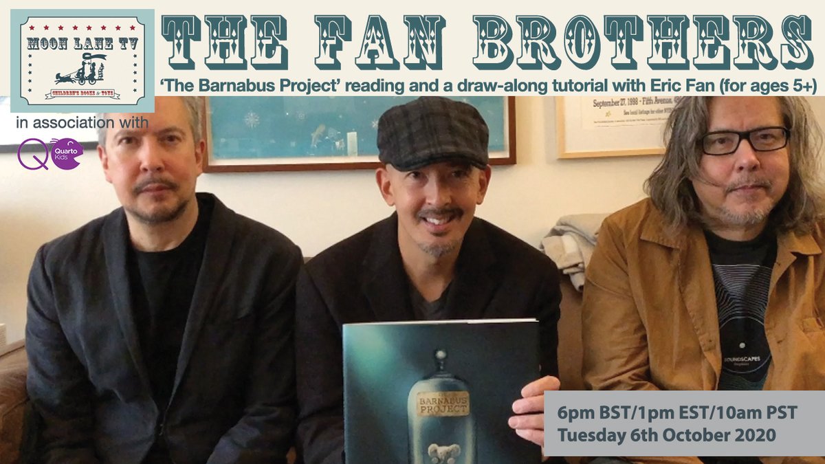 MoonLaneTV's tweet image. 🎠 📺 Starting in 10 minutes over on @MoonLaneTV … an EXCLUSIVE ‘The Barnabus Project’ 📖  storytime and draw-along with The Fan Brothers on Publication Day 
🔗 youtube.com/c/moonlanetv
For ages: 5+ @quartokids
#thebarnabusproject @opifan24 @igo2cairo #perfectpet
OUT TODAY!!🎉