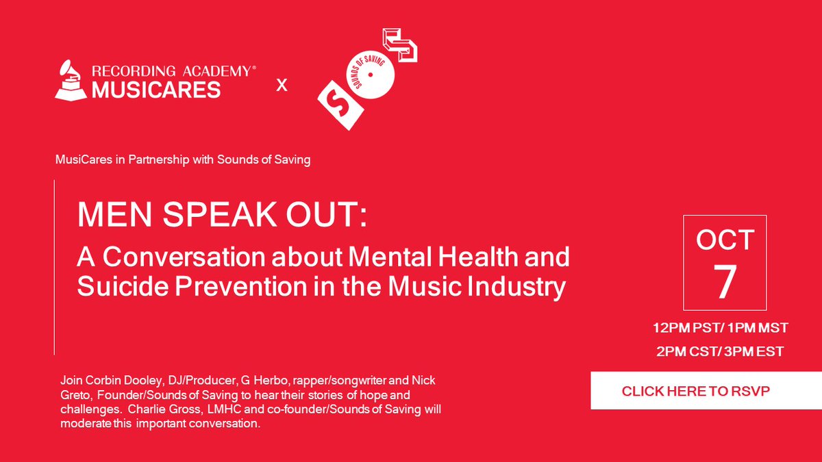 MENTAL HEALTH AND SUICIDE PREVENTION IN THE MUSIC INDUSTRY IS AN IMPORTANT TOPIC WE ALL NEED TO DISCUSS. 

JOIN ME TOMORROW WITH @MUSICARES AND @RECORDINGACADEMY FOR A LIVE PANEL AT 3PMET. 

ATTENDANCE IS LIMITED SO RSVP NOW ➡️ fanlink.to/GHerbo_MusiCar…

#SWERVINTHROUGHSTRESS