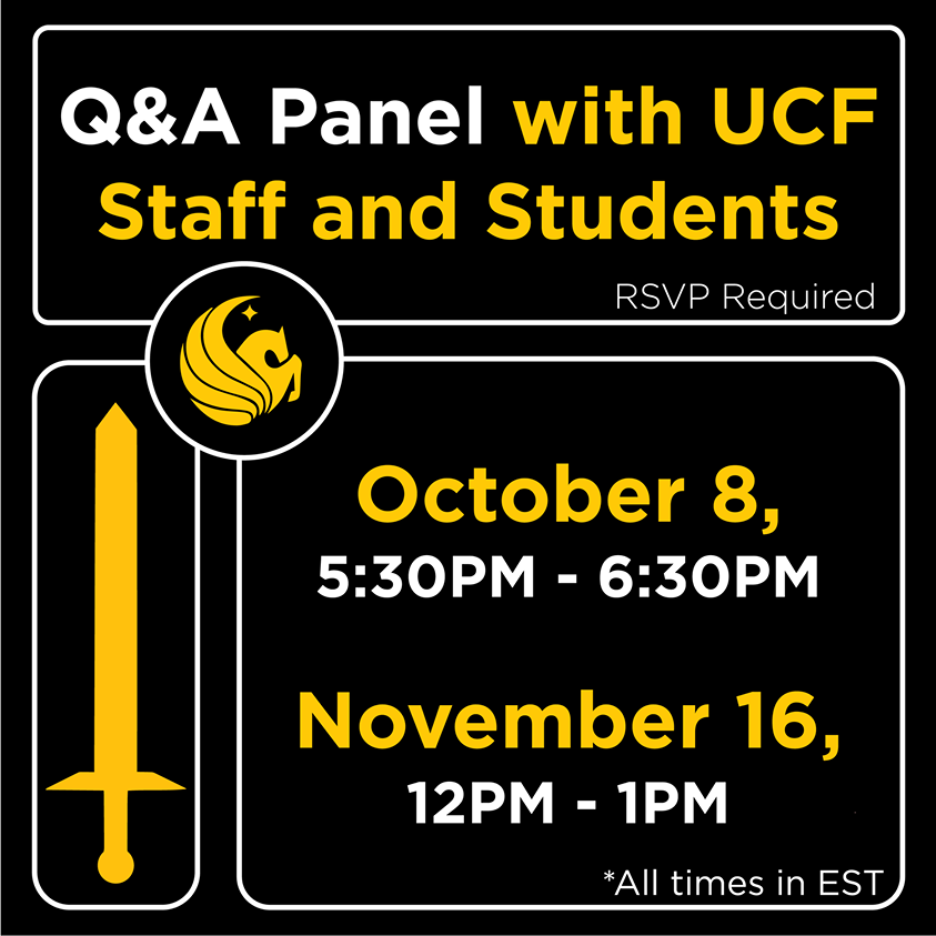 SSWBatUCF's tweet photo. Attention Pegasus Parents: Have you RSVP'd for @UCF First Year Experience's first Virtual Q&amp;A Panel on Thursday? This is your opportunity to ask questions to a panel of UCF staff and students. 

Visit the FYE Engagement Opportunities website to register: https://t.co/wjNGET1IQQ. https://t.co/1EIft0tv8O