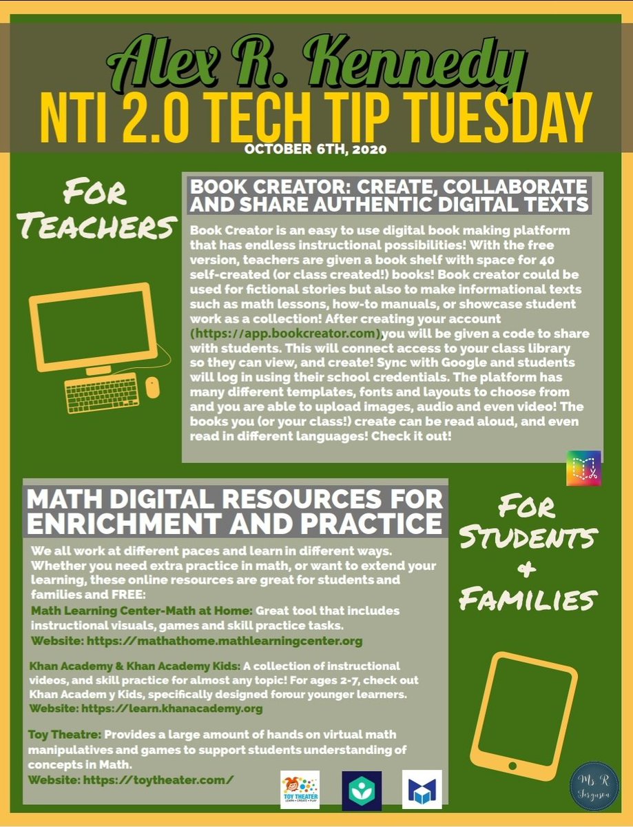 Ms_R_Ferguson's tweet photo. @AlexRKennedy1 #TechTipTuesday topics @BookCreatorApp for #Creating #Authentic #DigitalTexts, #MathforFamilies @khanacademy @ToyTheaterGames @MLCmath #ARK #DistanceLearning #NTI #WeAreJCPS @pta_alex @patricksivori @JCPSKY @JCPSDigIn @GoogleForEdu #educators #TeachInfusedWithTech https://t.co/uSASWi8ryc