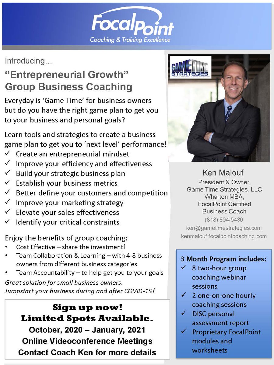 maloufk's tweet photo. In just a few weeks, I'll be starting my next group business coaching program. This 3 month program is only offered a few times each year and is a great and affordable way to jump start your business and get the tools and insights to build your "go forward" business game plan. https://t.co/MylTV8muTp