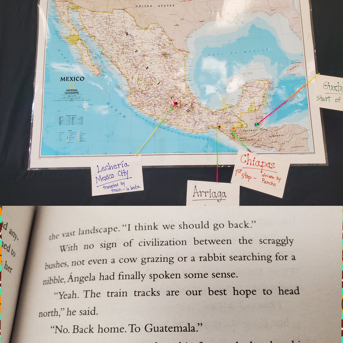 SweatherlyYMS's tweet image. Had to stop at this point in our read aloud for a discussion.  What would you do???  Continue on to the US or turn back and head home?  #modeledreading #readeveryday #oneyms @BJanovjakYMS