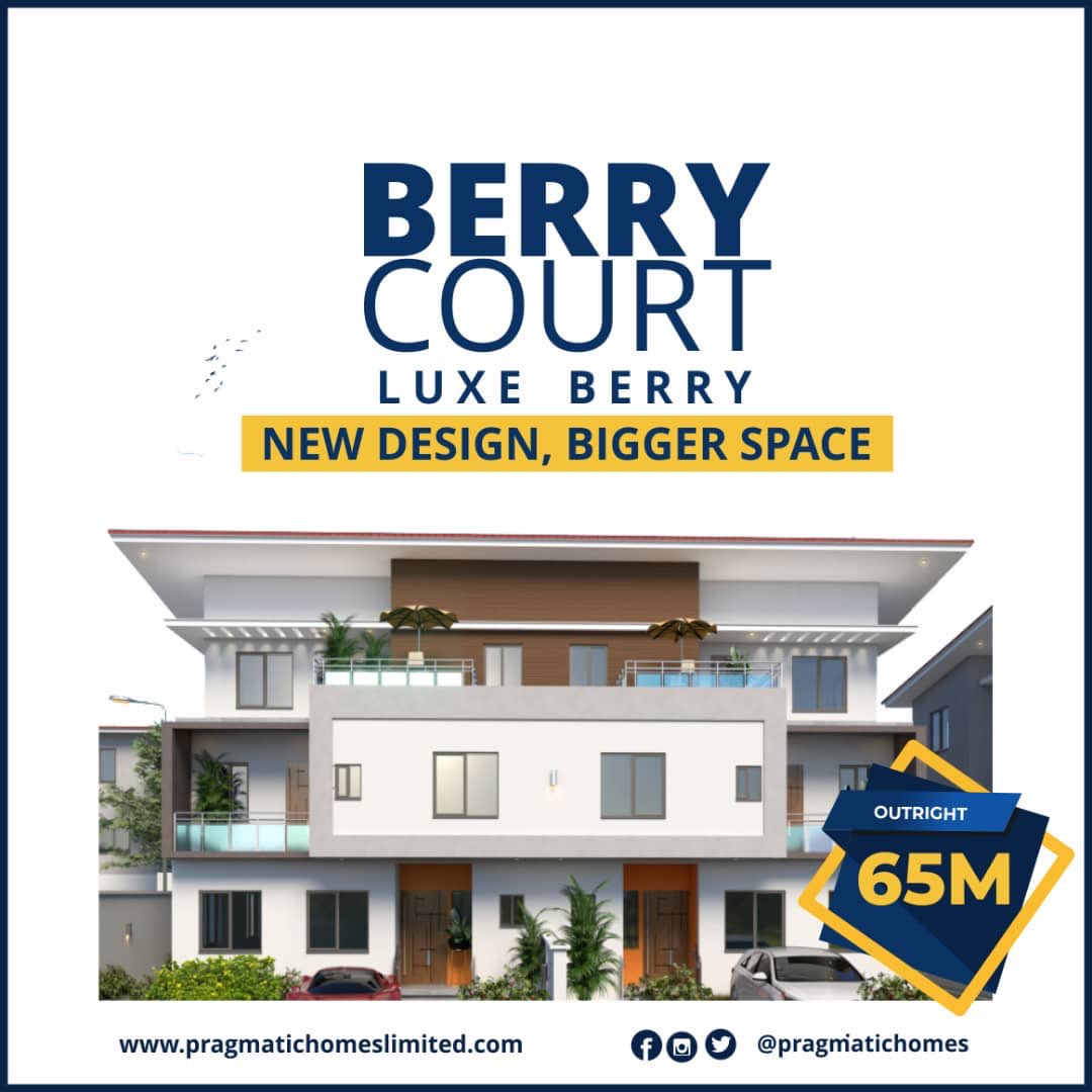 LUXE BERRY A four bedroom semi-detached duplex with a BQ and Gym.  #RealEstate