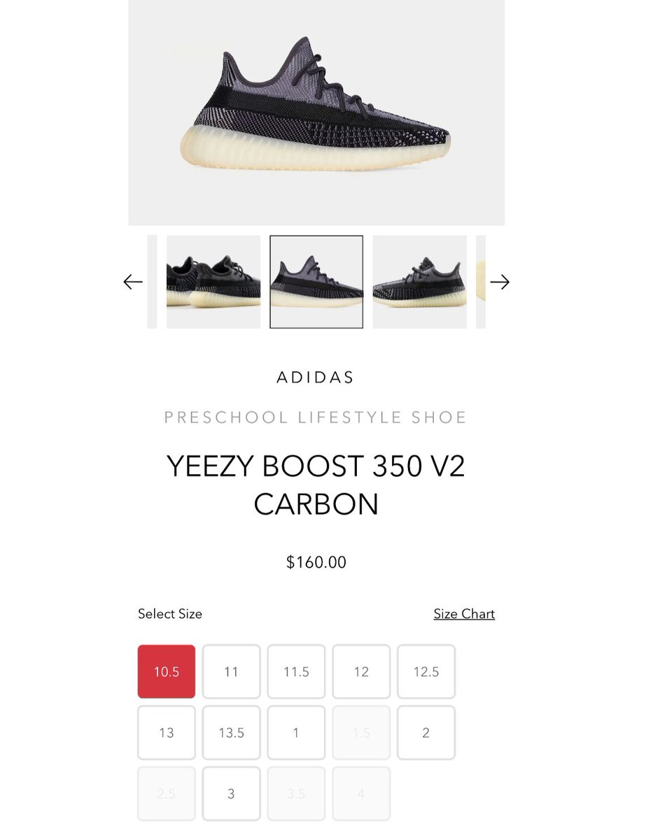 yeezy preschool size chart