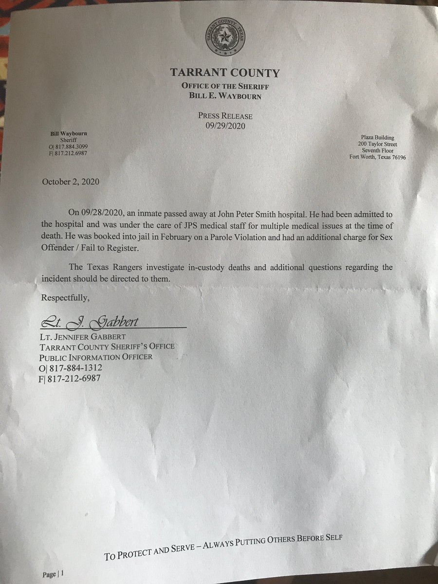 tarrant county inmate release date