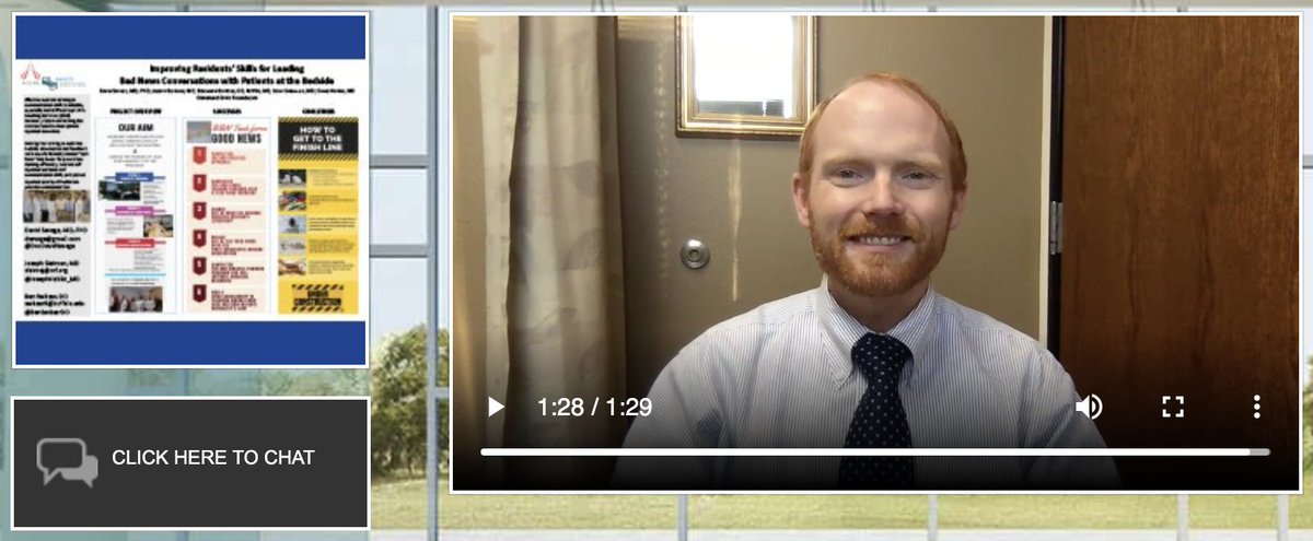 DocDavidSavage's tweet photo. Today our #BreakingBadNews communication curriculum at @CCF_IMCHIEFS was featured at the @AmerMedicalAssn virtual GME Innovations Summit. We are grateful for the @acgme #BackToBedside grant that made it possible! @JosephHabibi_MD @BenSwitzerDO @DaveHarrisMD @CoryChevalier https://t.co/CnB7kcllqx