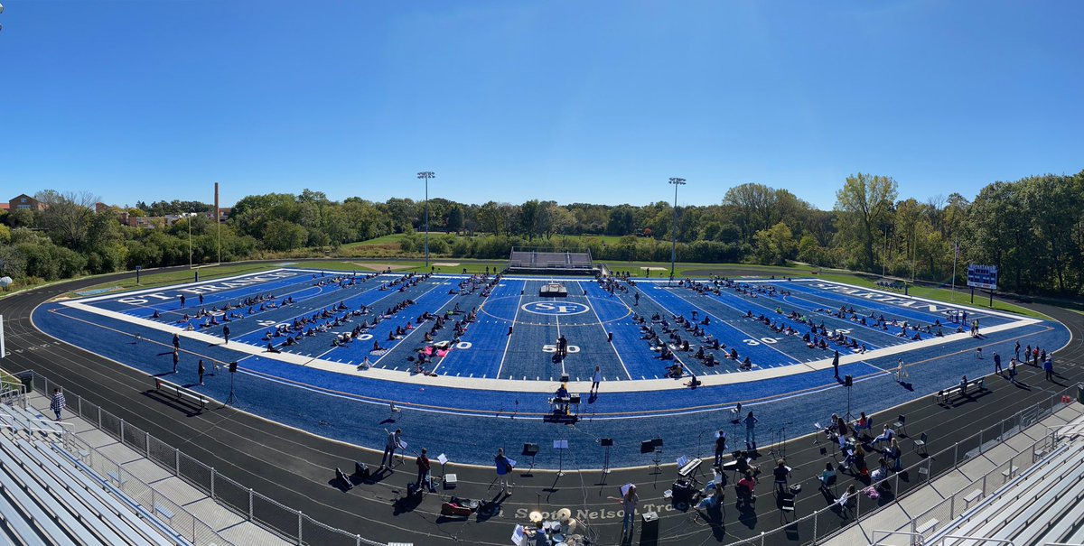 SFHS_Spartans's tweet photo. This week we celebrated our first all-cohort mass of the year to honor the feast of our patron, Francis of Assisi. Students, faculty, and staff gathered on our new athletic field for the outdoor liturgies which were held yesterday and today. 💙 
#SaintFrancisofAssisi #FeastDay https://t.co/RRzh8CVoMN