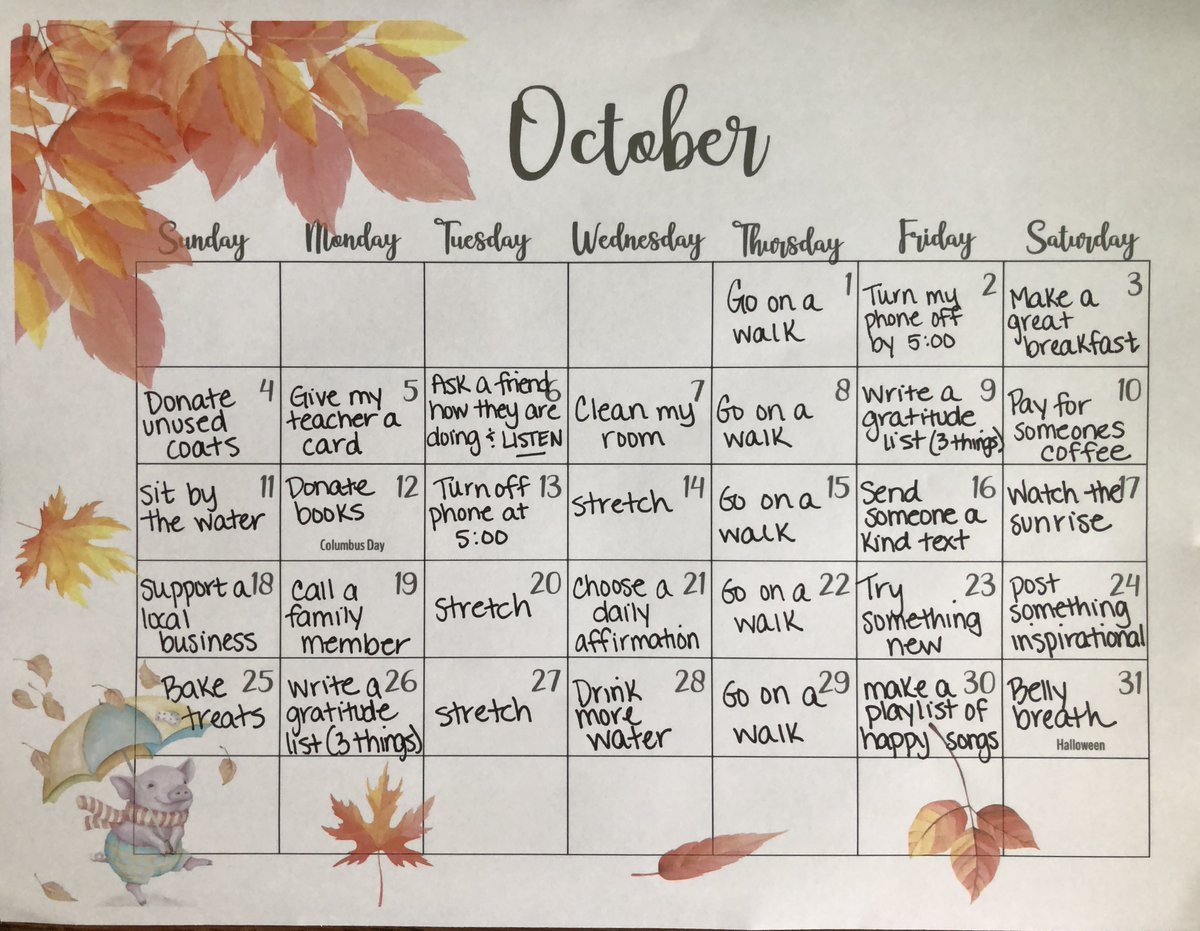 GuidanceMtms's tweet photo. Check out this Kindness Calendar for the Week of Respect and all Month long. Here are some ways we can be Kind to Ourselves and Others! https://t.co/YuOL9dwCXm