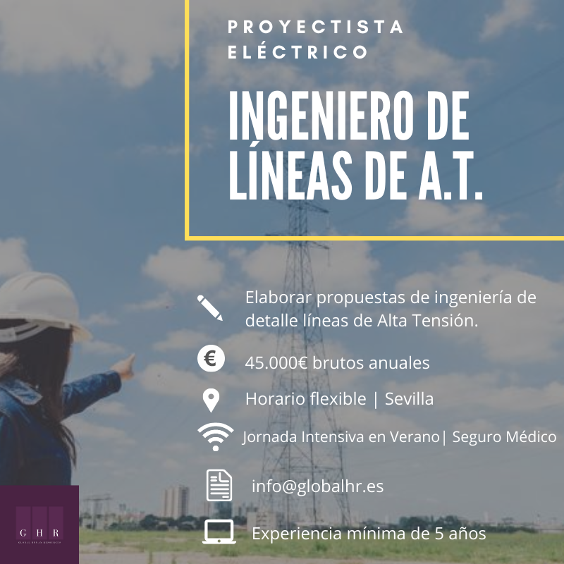 JRareval0's tweet photo. Hola!! Estoy buscando para una empresa ubicada en #Sevilla a un proyectista eléctrico para asumir la responsabilidad del departamento de diseño de Líneas de Alta Tensión ¿Me ayudas a encontrarlo? ¡Ofrecen 45.000€ brutos! #AT #LAT #altatensión #highvoltage #PLSCADD #IMEDEXSA https://t.co/4h2KPEdU8W