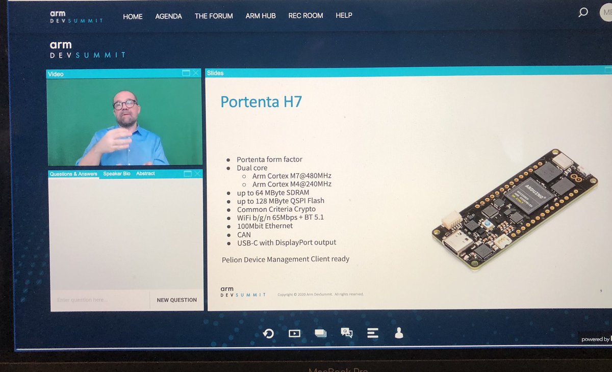 mibraden's tweet image. Interesting talk by  @mbanzi about Arduino #IoT and the new Portenta Vision Shield. @arduino @Arm #ArmDevSummit