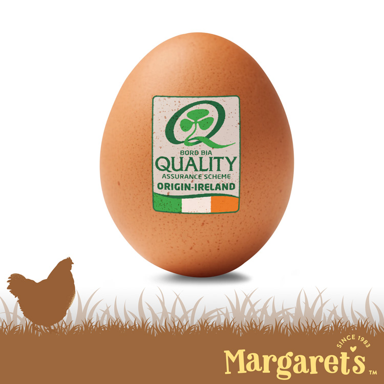 All Margaret's eggs are 100% Irish, 100% Free Range &amp; carry the <a href="/Bordbia/">Bord Bia - The Irish Food Board</a> Quality Assurance mark which signifies that they have been produced to the very highest standard &amp; can be traced to the precise farm of origin.  #margarets #familyfarm #irishfood #bordbia #cavan #freerange