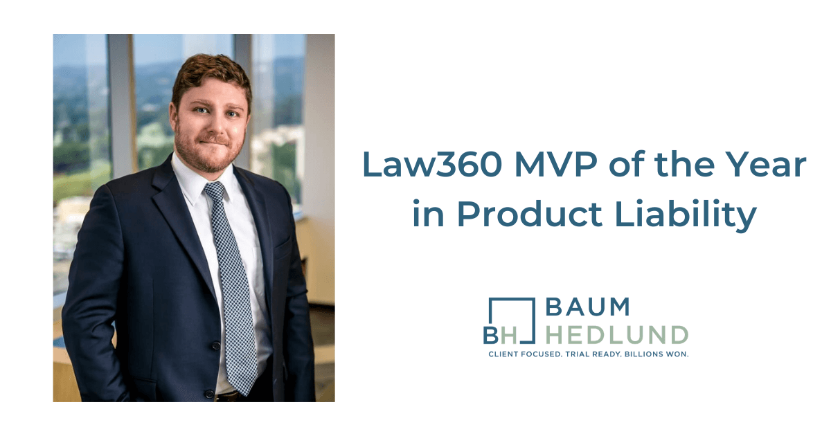 WisnerBaum's tweet photo. Baum Hedlund congratulates Attorney and Senior Partner R. Brent Wisner on his selection as a Law360 MVP of the Year in Product Liability for his landmark verdicts on behalf of those injured by Monsanto’s (now Bayer) weed killer, Roundup. Read more here: https://t.co/CFgF47TRe4 https://t.co/eu7Rp23vKu