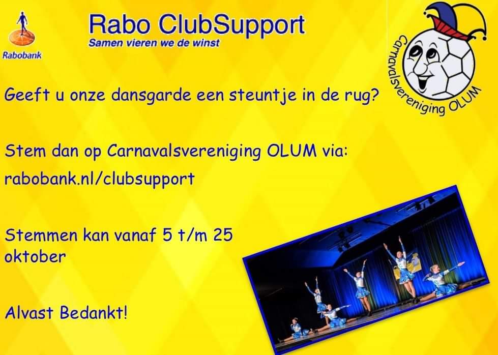 Steun de dansgarde van <a href="/CVOLUM/">CVOLUM</a> via Rabo ClubSupport rabo-clubsupport.nl/deelnemers/det…