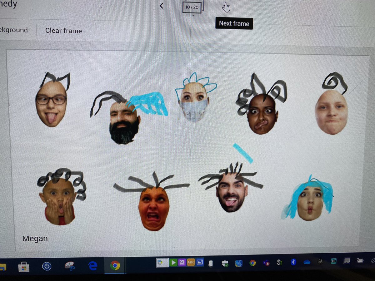 Reviewing Lines before we get into self portraits! Had fun in jamboard adding crazy hair to the crazy faces. @visualartsbcps @poliverjones <a href="/stevens_kaia/">Kaia Stevens</a> @RES_PTA