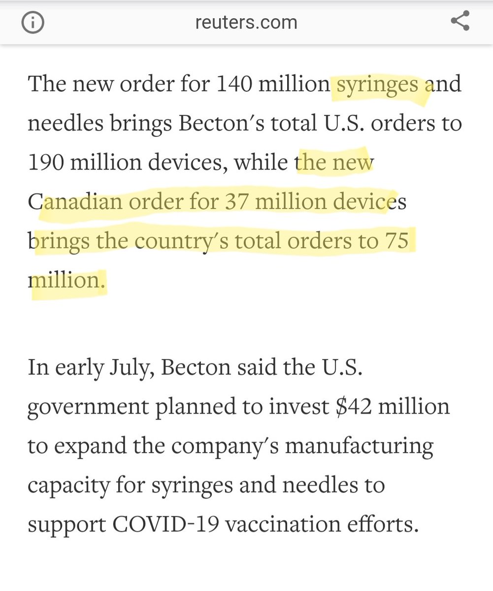 3) So why, then, is the government purchasing 36,000 units of riot control agent and hiring private management and security services for Canada's 11 detention/isolation centres? Why the order for 37 million syringes?