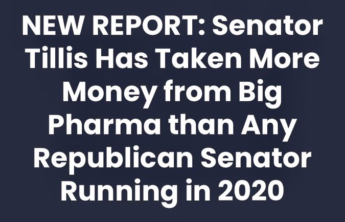 swkilgore's tweet photo. @ThomTillis Cal does owe any explanationstothe people of this state. YOU do, Tillis. You’ve taken massive sums of money from various big industries and done their bidding, to the detriment of your constituents and the American people at large.
#TrumpToadyThomTillis #TillisOnTheTake #Cal2020 https://t.co/bgHVDpVRh8