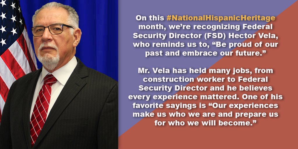 Picture of Federal Security Director Hector Vela with information about him.