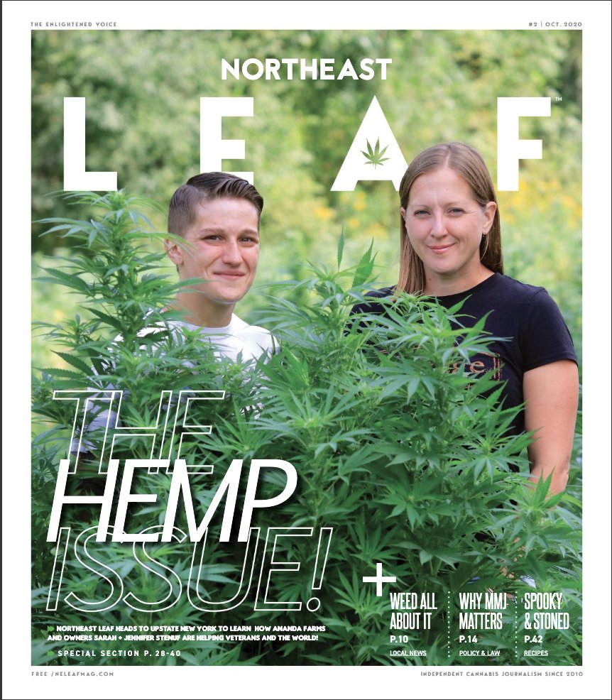 Oct 2020 is our "Hemp Issue" featuring Sarah &amp; Jennifer Stenuf <a href="/VeteransAnanda/">Veteran’s Ananda Inc.</a> in Upstate NY who grow Hemp for CBD with the help of Veterans &amp; First Responders! Learn about their retreat in the print edition &amp; read it for free <a href="/issuu/">Issuu</a> #northeastleafmagazine #neleafmag📷Brian Jahn