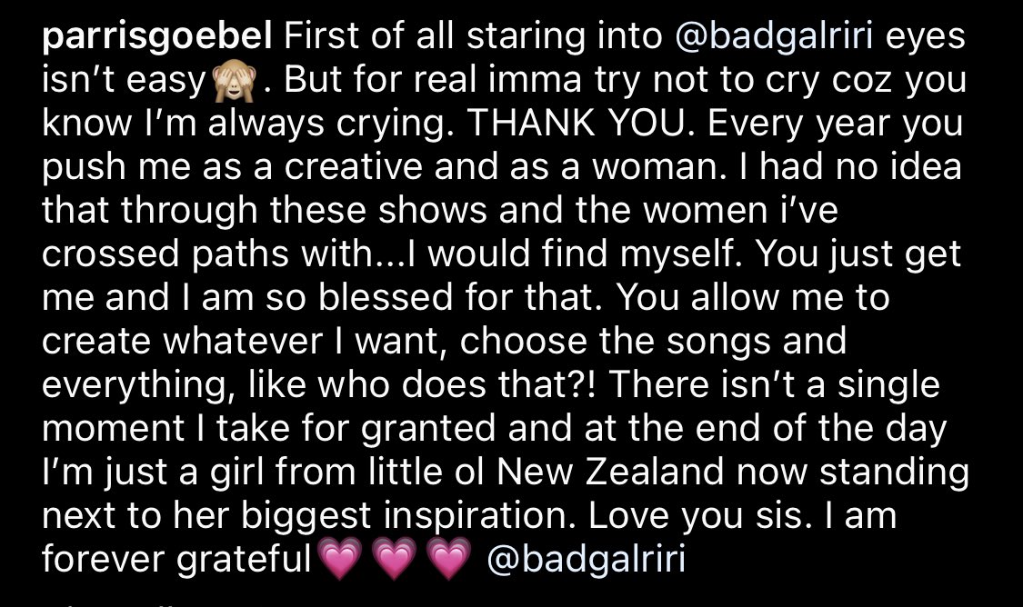 Rihanna was not responsible for the music choices in the show. Parris Goebel, the show’s choreographer was responsible *check pic*. I am not painting Rihanna out to be an angel but she is a human. A Christian Non Arab who was blamed for not identifying an Arabic Islamic hadith!