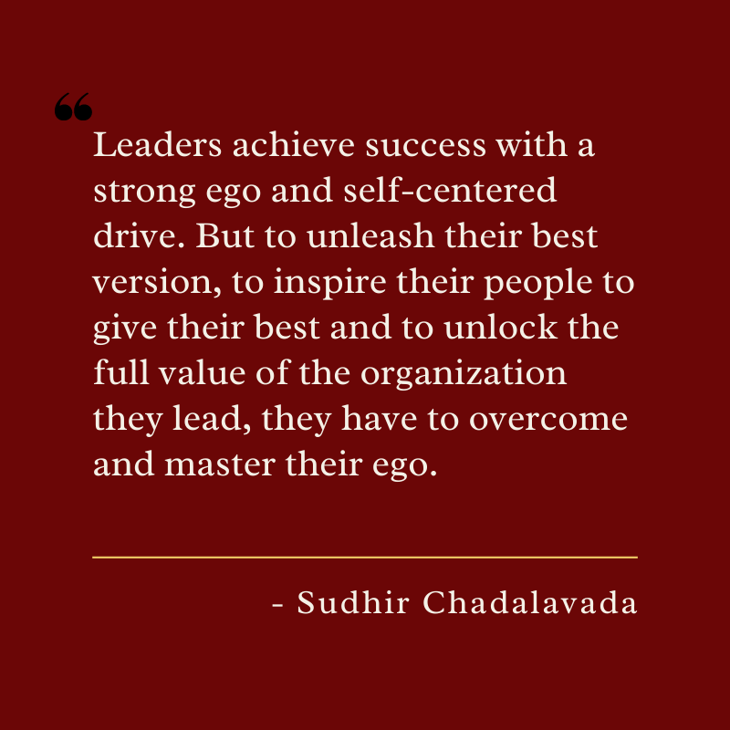 SudhirMastery's tweet image. Leaders must master their egos to unlock the full value of the organizations they lead.

CEO Mastery Journey: amazon.com/CEO-Mastery-Jo…

#leadershipdevelopment #ceomastery #masterycoach #masterego #executivecoach