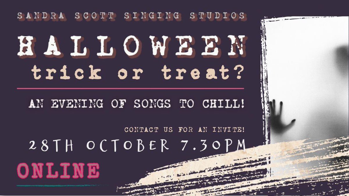 28th October 7.30 pm on Zoom..Join us for a wonderfully spooky hour programme of songs from Opera, Songs of Stage and Screen and Chanson...Deliciously theatrically dark.. and Free! Please DM your email to me and I will include you on the guest list #Halloween