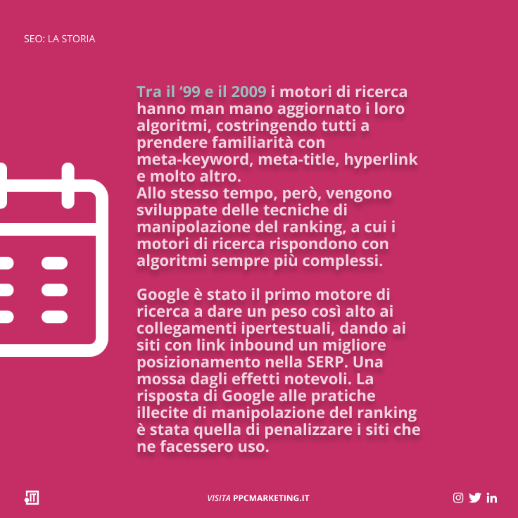 SEO: LA STORIA

#seo #ottimizzazionemotoridiricerca #marketingstrategico #consiglidimarketing #crescita #googleitalia #marketingitalia #digitalitalia