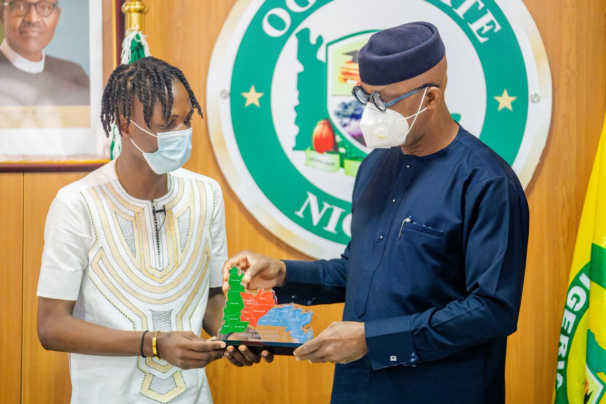 We have appointed the winner of the  @BBNaija Lockdown,  @itsLaycon Youth Ambassador of Ogun State in addition to house and cash gifts.I relayed this development today, when I played host to Olamilekan Moshood Agbelesebioba AKA Laycon in my Oke-Mosan office in Abeokuta.