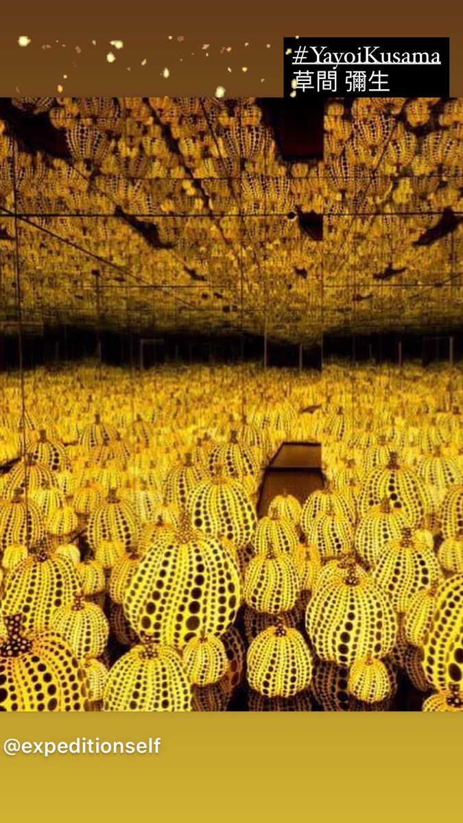 ExpSelf's tweet photo. #ArtistTuesday! #YayoiKusama’s #art is based on hallucinations of endless dots she experienced as a child she said provided her solace from her traumatic childhood. Her work encourages viewers to absorb themselves in the “overwhelming infiniteness of life https://t.co/fY6BB4RYv9 https://t.co/scQgGPnxZF