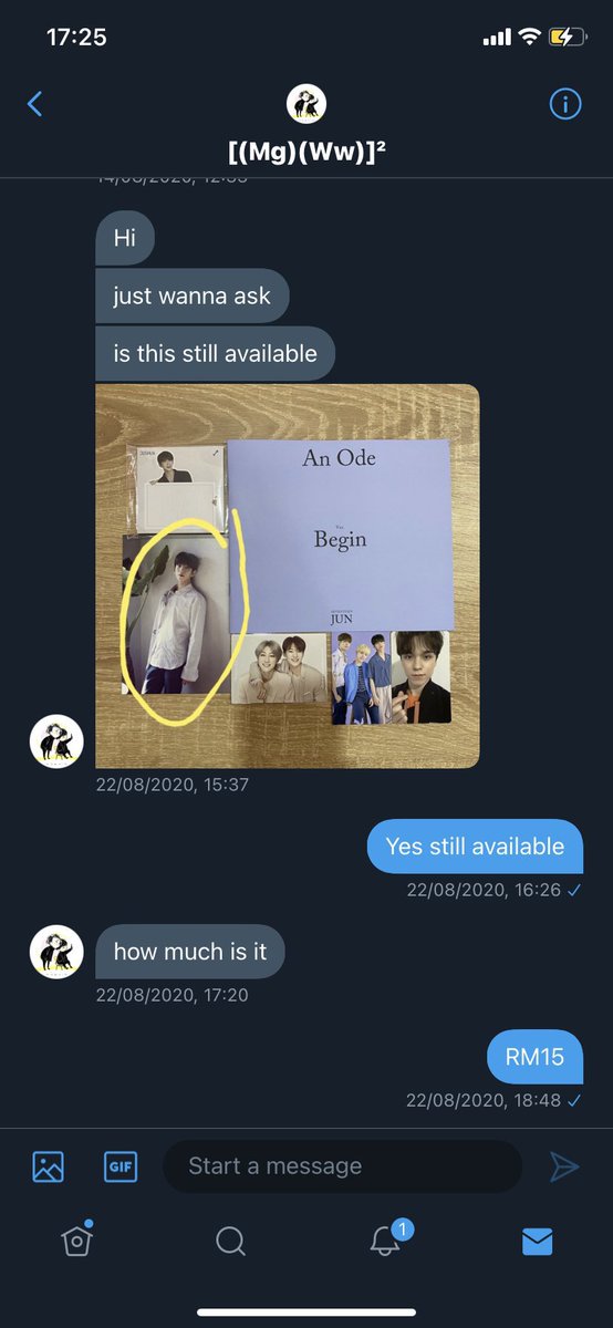 [7] Not long after that I uploaded a wts listing and she wanted to reserve the joshua postcard with me. At first I’m quite reluctant to reserve it for her but I just let it be since she has a few items that she still haven’t pay yet