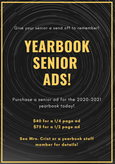 DHS_studntmedia's tweet photo. The yearbook staff is excited to announce senior ads for the 2021 yearbook! Check out the Bronco Chronicle website for more information! https://t.co/4zCodGWkAu #classof2021 #seniorads #yearbookseniorads https://t.co/A90PkVOGG7
