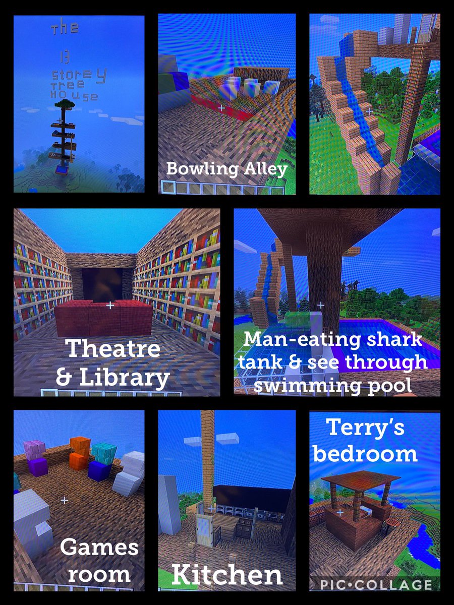 zena0112's tweet photo. Sam’s Minecraft masterpiece inspired by his current core book 13 Storey TreeHouse by Andy Griffiths @SWJSmrflem @swalneyj @NeilMcAlinden @siobhan90lines https://t.co/MbCSsvc5jY
