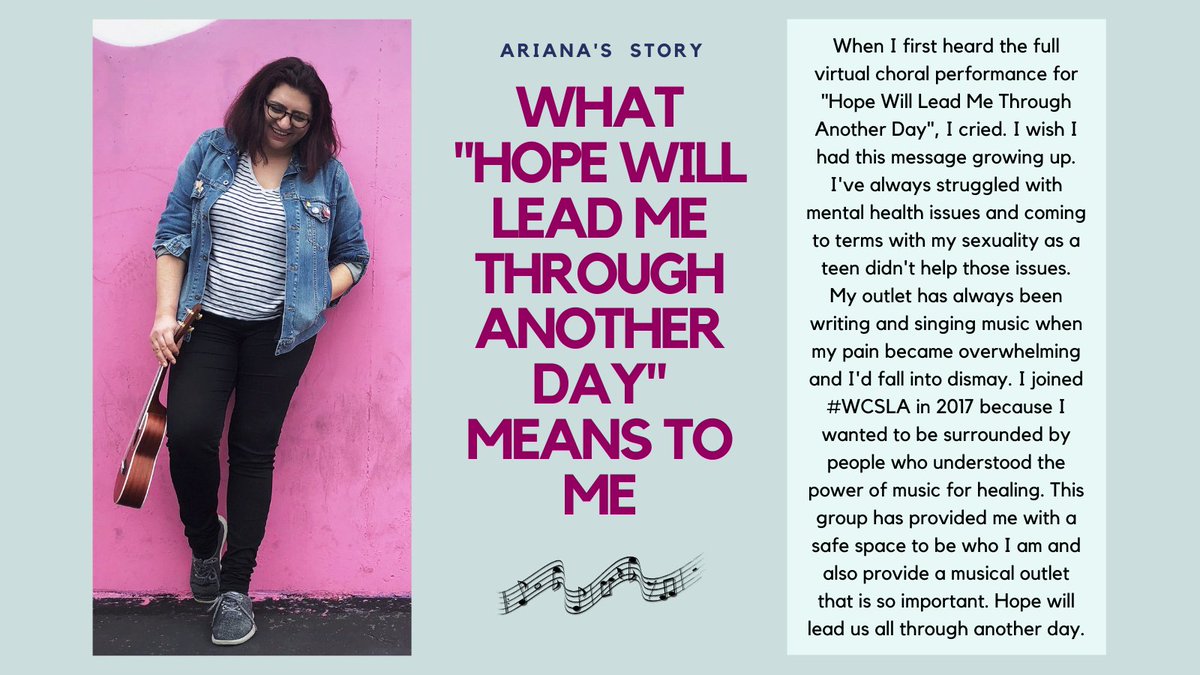 Continuing our stories of hope and coming out, one of our Altos, Ariana, shares her story through music: 

#wcsla #westcoastsingers #nationalcomingday #lgbtqchorus #galachorus #proud #pride #liveproudloveproud