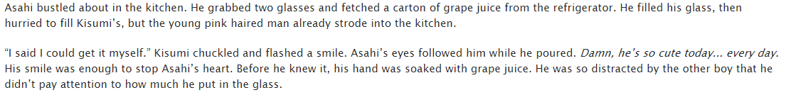 veroverse21's tweet photo. @asakisuweek Late Day 6 prompt with a little sneak peek. Link is below in replies. #freeiwatobiswimclub #asakisu #asakisuweek2020 #asahishiina #kisumishigino #shiginokisumi #shiinaasahi https://t.co/MGsrL1J966