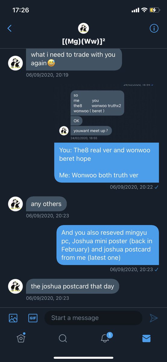 [9]I said yes you’ll be the one paying for it cuz that was what you said last time. She doesn’t even remember what we agreed to trade & suddenly wanted to cancel the gyu pc & josh poster after I reserved for her for 6 months  and that makes me so angry