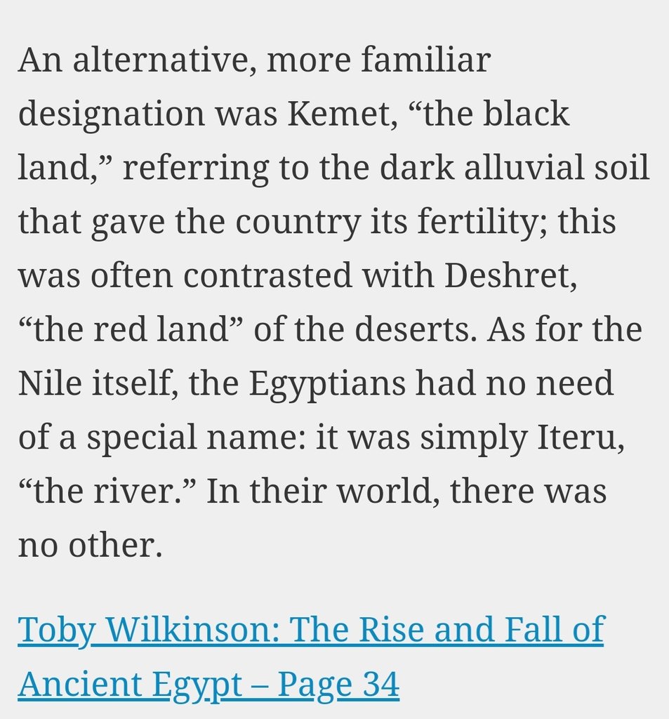 Second claim: Kemet (the name ancient egyptians called Egypt) means the black's land.It doesn't not, whoever told you that was dishonest to you, and you are a fool for believing him, Kemet means the Black land, as to refer to egypt's black, fertile soil, that