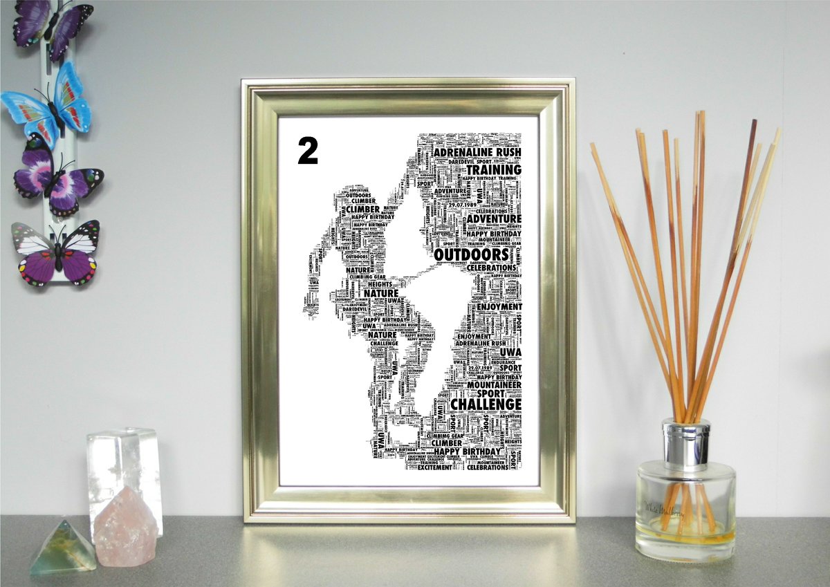 Superb Climber Personalised Word Art Print. A Fantastic Gift for any age. etsy.me/1Jw7r6e #QueenOf #BizAds