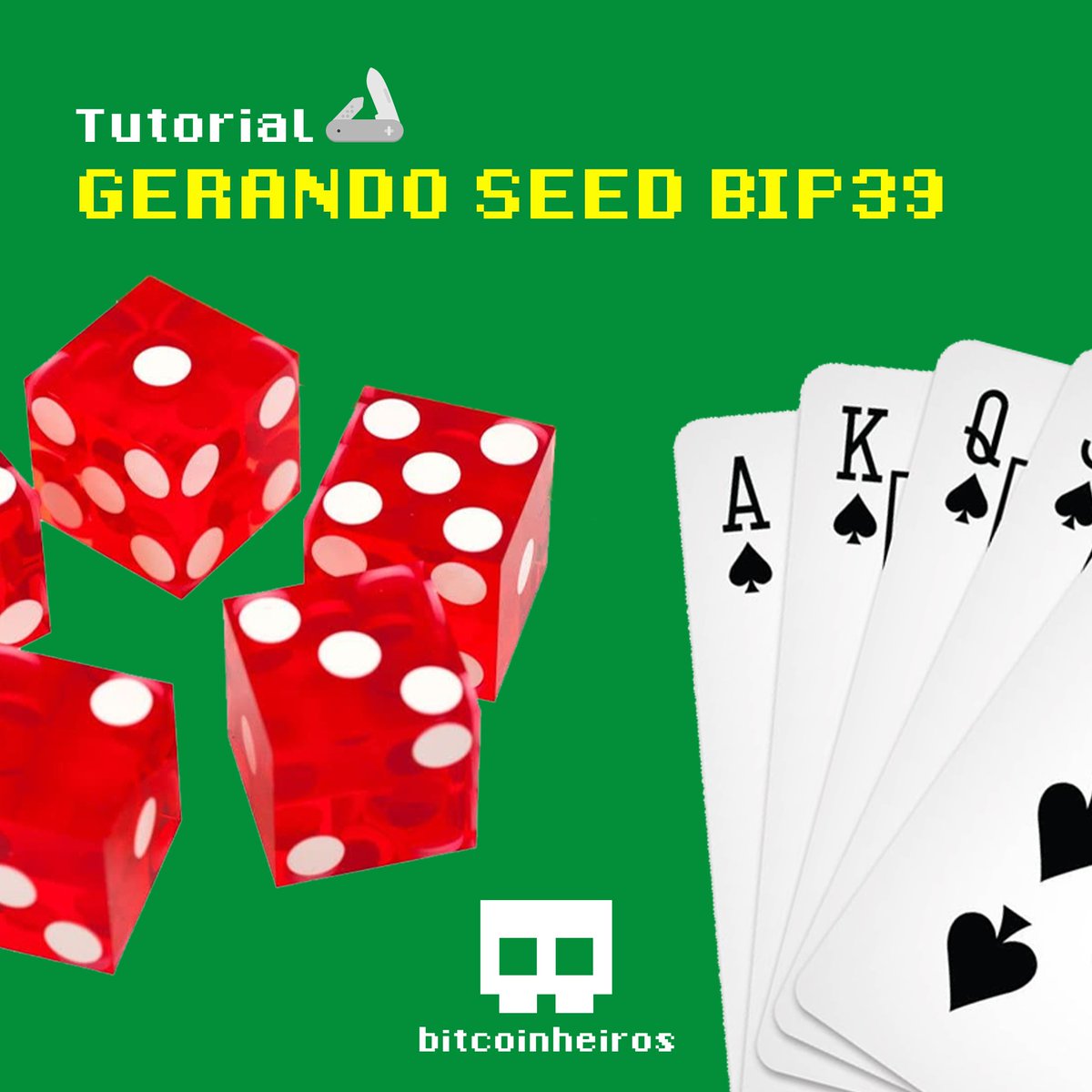 Aprenda a gerar sua seed BIP-39 para carteira de Bitcoin totalmente offline  utilizando uma ferramenta bem útil que permite que você adicione sua  própria entropia com moedas, dados ou até mesmo cartas