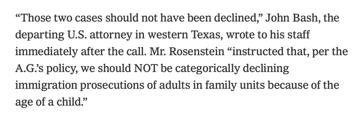 In the new story about Rosenstein's prosecution of small children, I think we now get a better sense of why U.S. Attorney John BASH stepped down yesterday. 